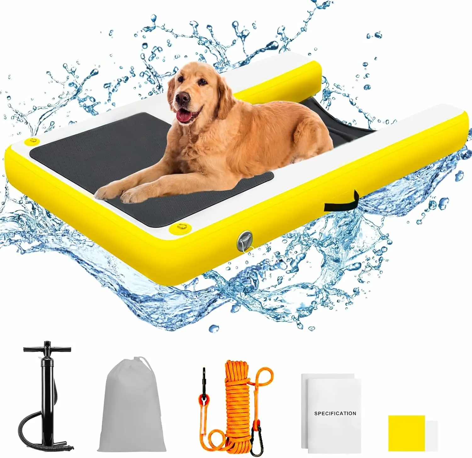 Pup Platform 0.9mm PVC Inflatable Dog Pool Ramp Water Boat Docks Inflatable Ramp for Entertainment