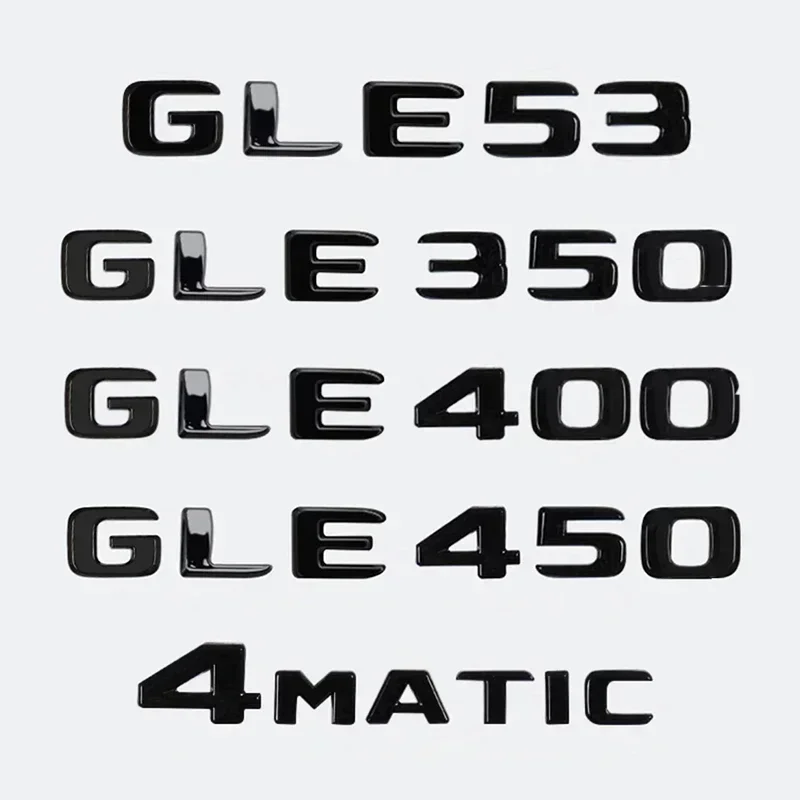 Car 3D Trunk Letters Logo Badge Emblem Decals Styling Sticker for Mercedes Benz GLE53 GLE350 GLE400 GLE450 W166 W167 4 Matic