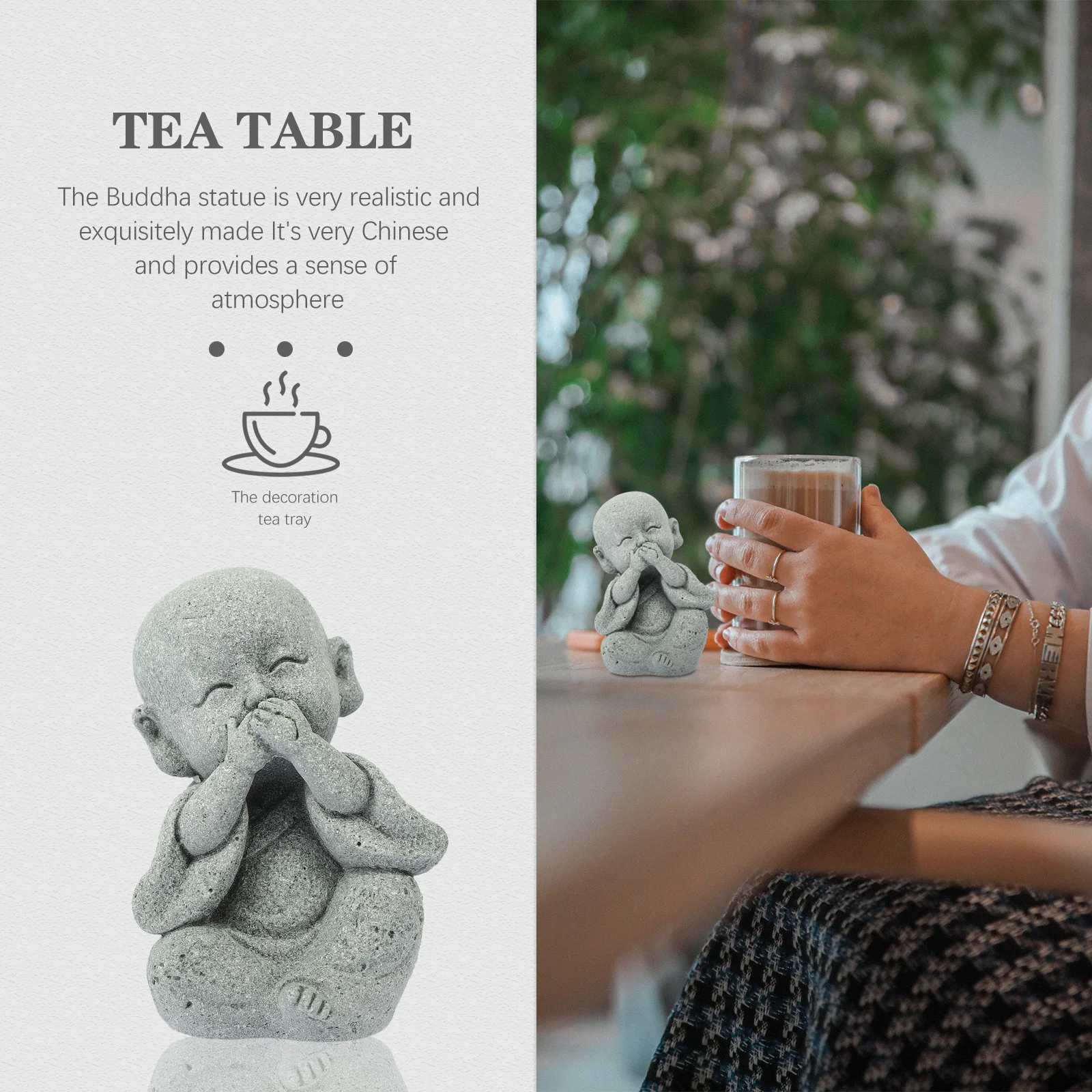 

Figure Meditating Buddha Statue Prop Centerpiece Crafts Asian Samurai Diy Bonsai Terrarium Decor