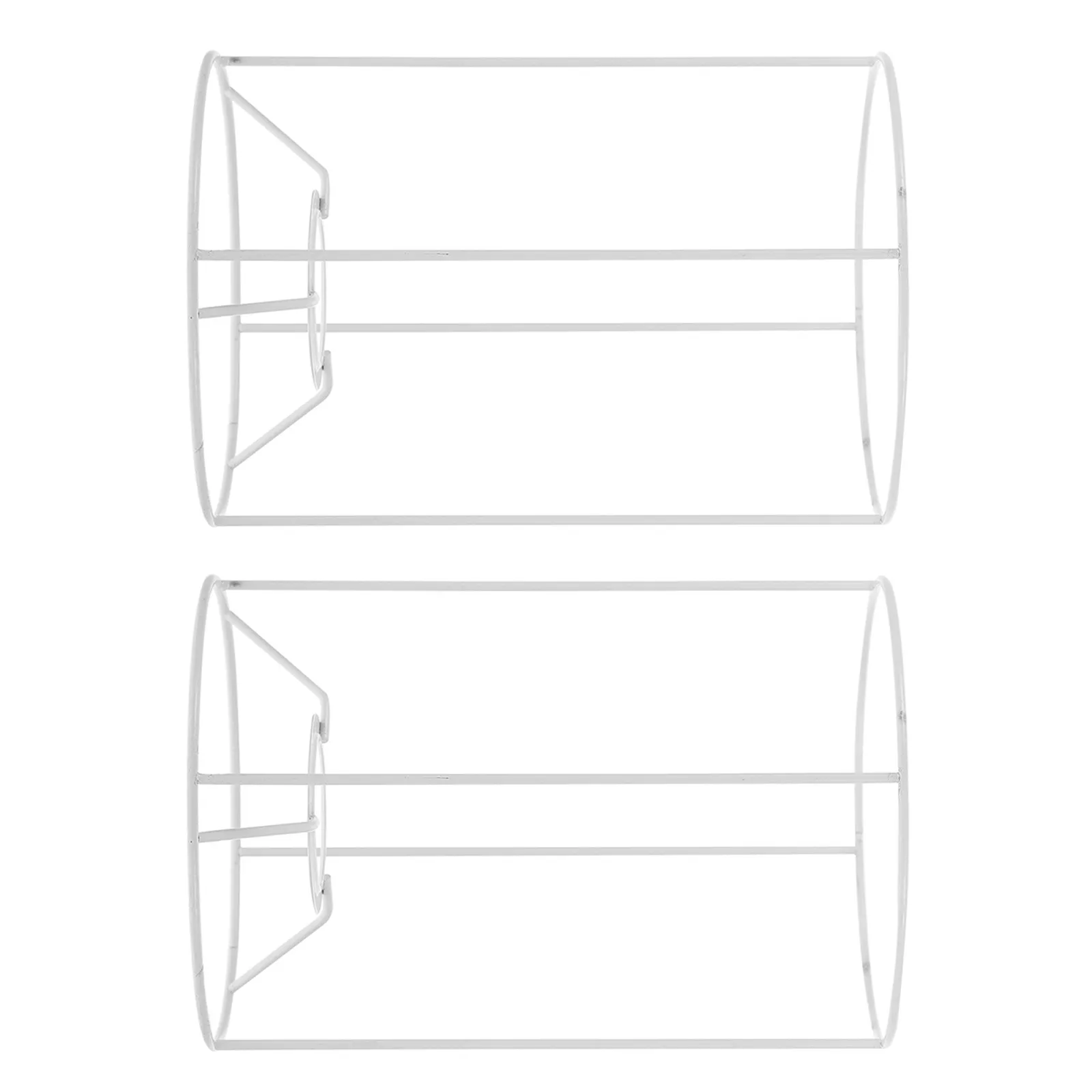 2 Pcs Handmade Lamp Shade Supplies DIY Frame for Sewing Fabric Lampshade Iron White Drum