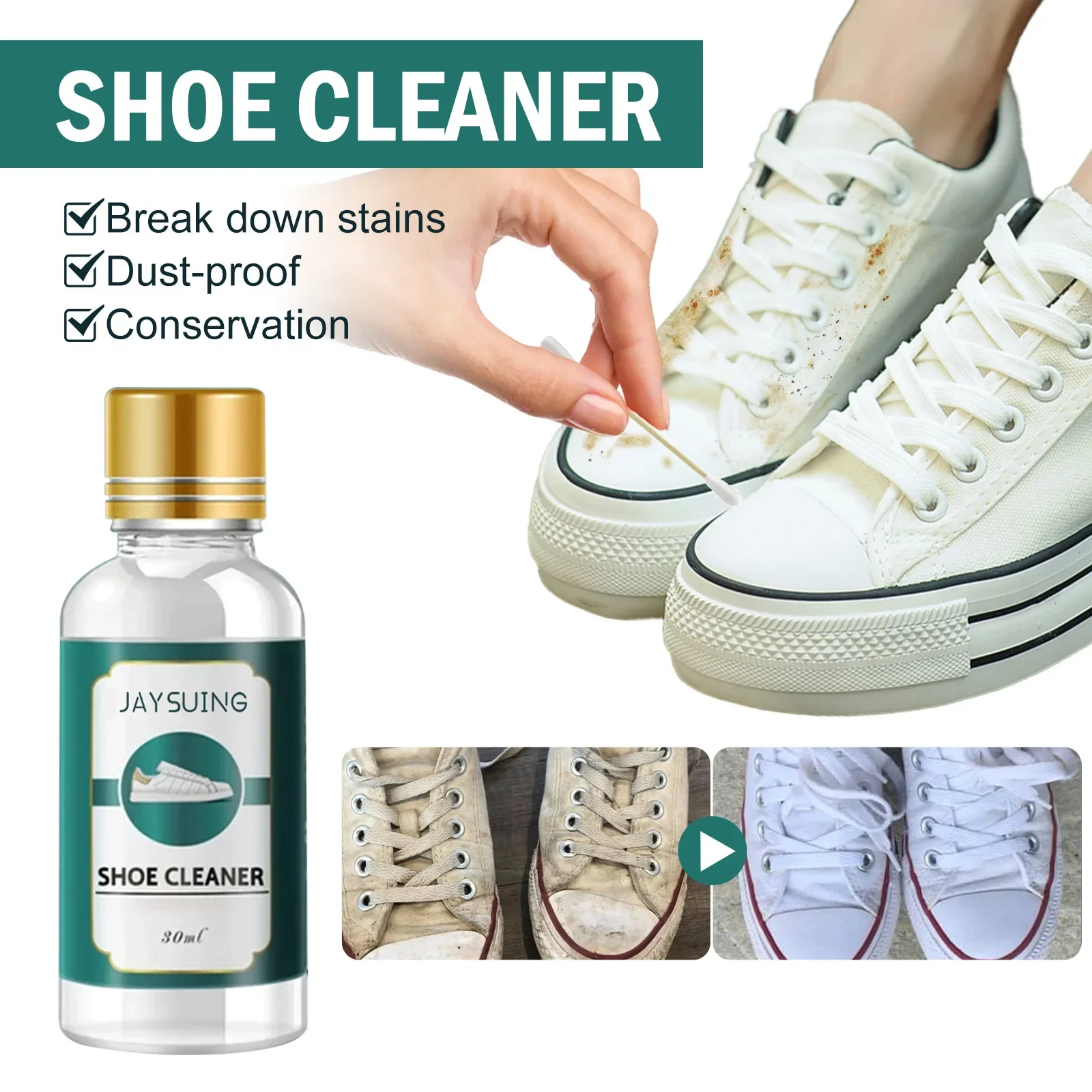 60ml Fast White Shoes Stain Polish Cleaner Gel Sneaker Whiten Cleaning Dirt Remover Set For Sneaker Remove Yellow Edge Cleaner