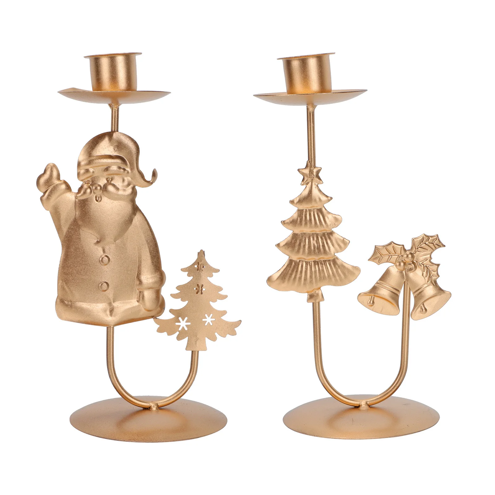 2 قطعة حامل شموع معدني الإبداعية عيد الميلاد الوقوف الرجعية الشمعدان عيد الميلاد مهرجان زينة زخرفية عصا