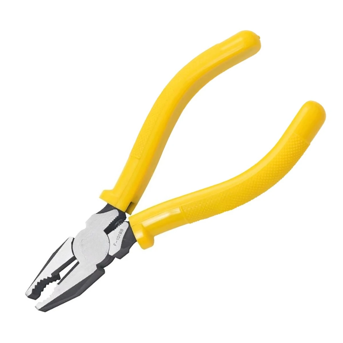 Metric High Carbon Alloy Steel Serrated Jaw Lineman's Combination Pliers Yellow Handles Soft Grip Plastic Polished Finish