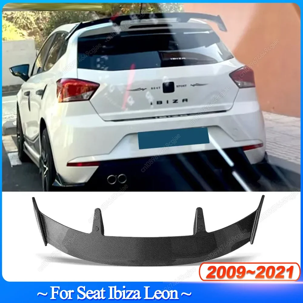 For Seat Ibiza Leon 2009-2021 Hatchback Rear Roof Spoiler Cap Rear Trunk Roof Lip Spoiler Wing Car Rear Lip Cover Bodykit Tuning