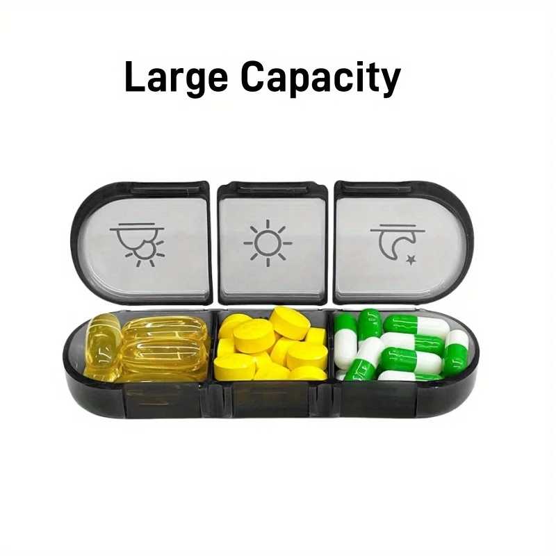 1 Set Portable Travel Pill Box 7 Day, Weekly Pill Organizer 3 Times A Day, with Large Pill Containers for Vitamins, Medication
