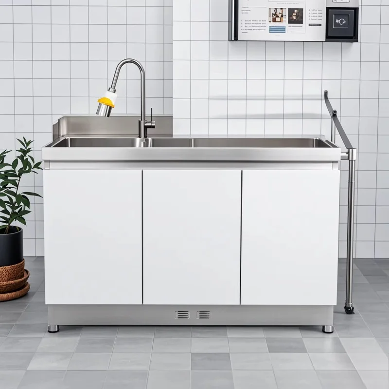 Eco-friendly metal kitchen lockers Steel display sideboards with hinges for restaurants or shopping malls