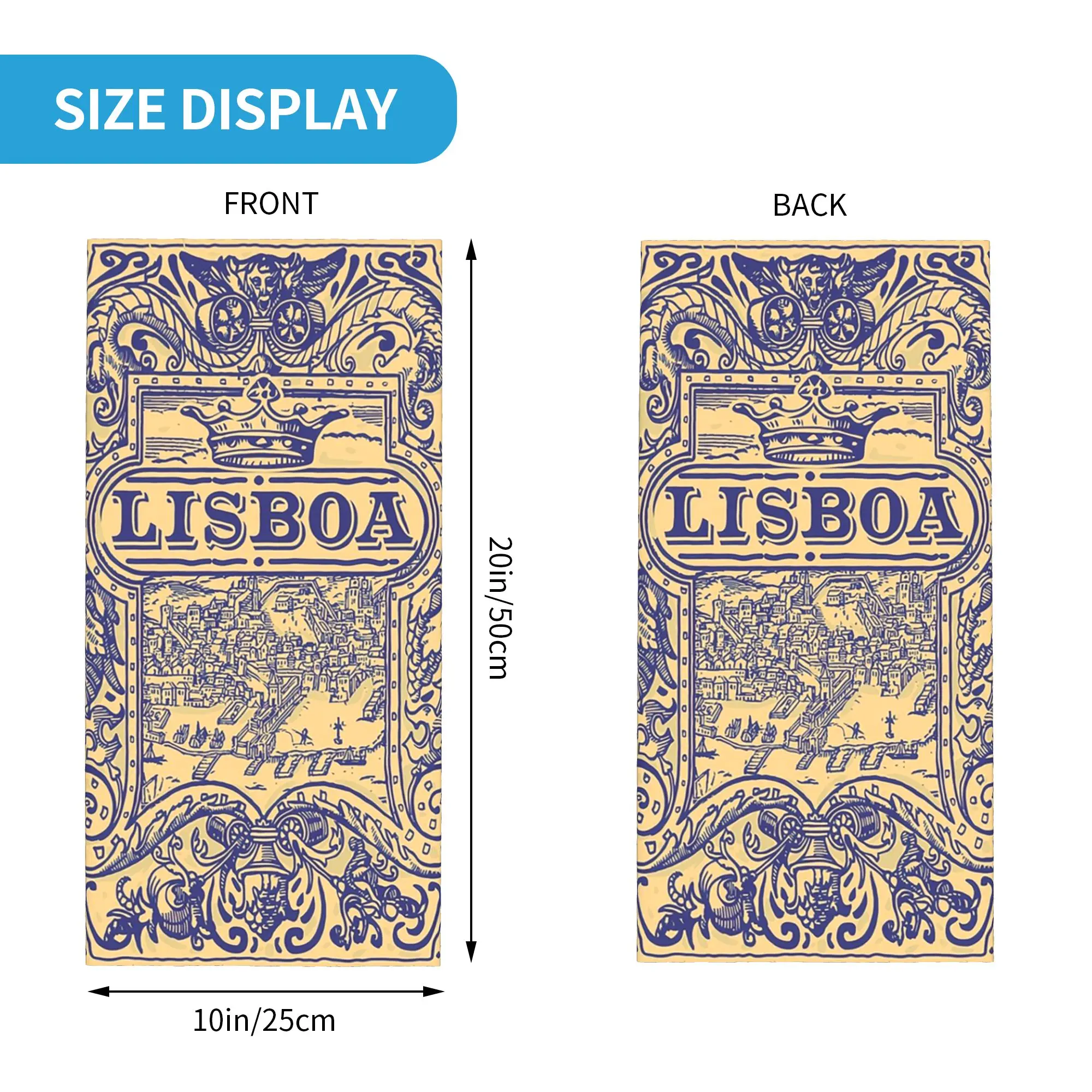 Azulejo Lisbon Azulejos Lisboa Print Bandana Neck Cover Printed Magic Scarf Cycling Scarf Cycling Unisex Adult Winter