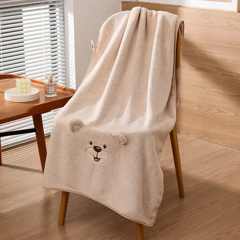 

Cartoon Bath Towel Coral Velvet Soft and Comfortable Water-absorbing Bath Towel Breathable Non-shrinkable Non-fading Bath Towel