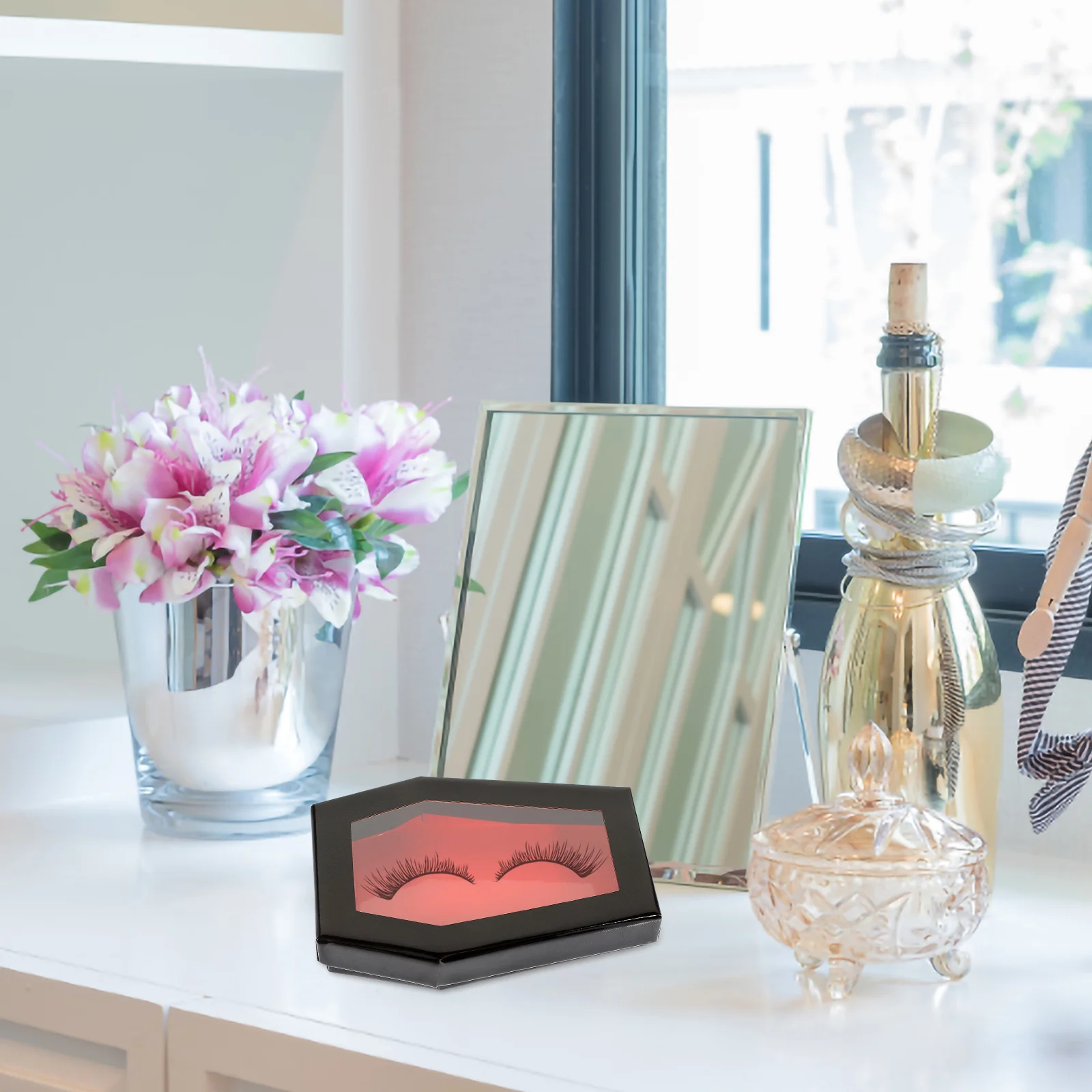 Eyelash Storage Box Reusable Coffin Style Case Compact False Lash Container Portable Organizer Protect Keep Eyelashes