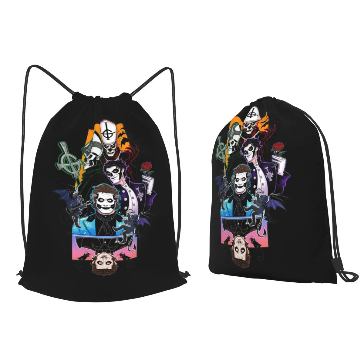 Legend Band, Ghost Backpacks Multi-function Drawstring Bags Shoes Bag Book Bags for Man Woman Students