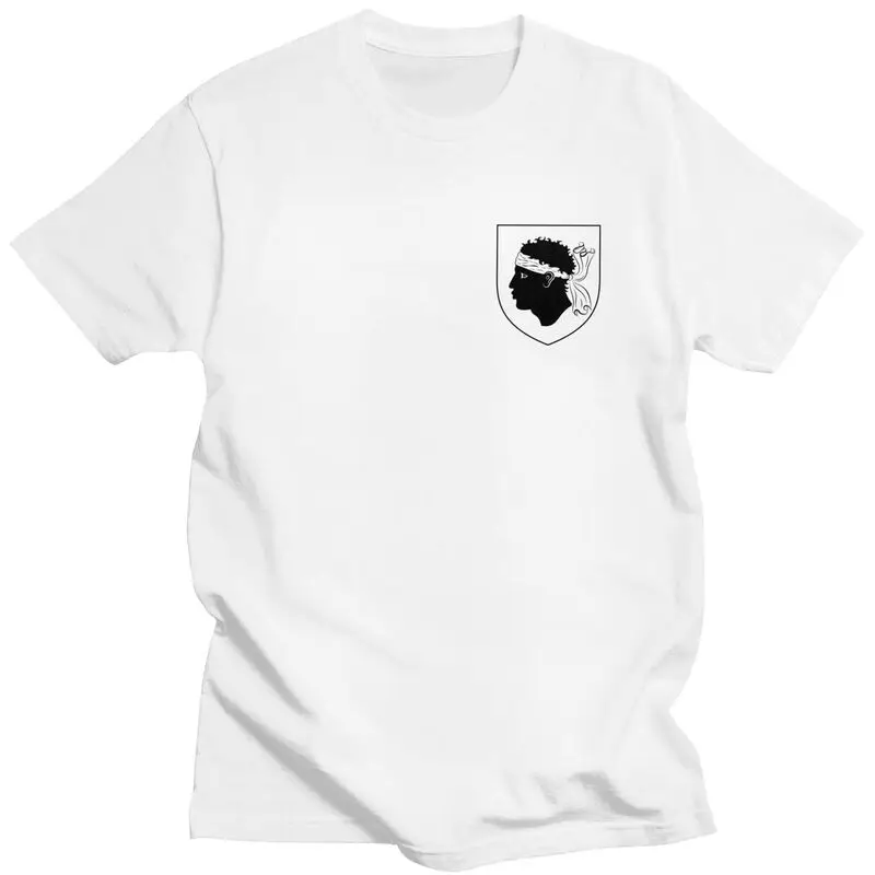 معطف مخصص من الأسلحة من كورسيكا بلايز للرجال قصيرة الأكمام الترفيه تي شيرت الفرنسية الكورسيكي فخر تي شيرت القطن الخالص المحملة هدية