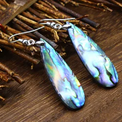 Abalone Shell Earrings For Women Natural Mother of Pearl Shell Multicolor Water Drop Dangle Hook Earring Eardrop Earbob Jewelry