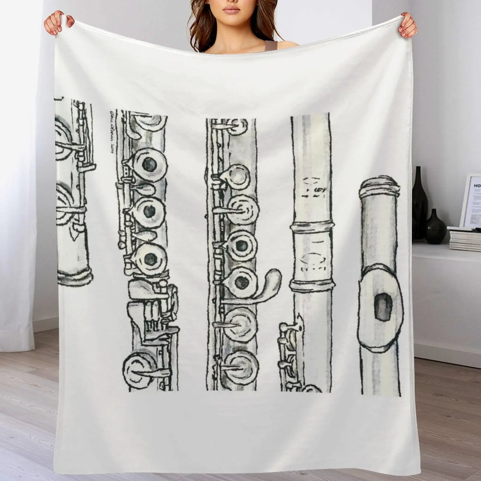 

The Flute Throw Blanket Foldable Soft Warm Blanket for Outdoor Use