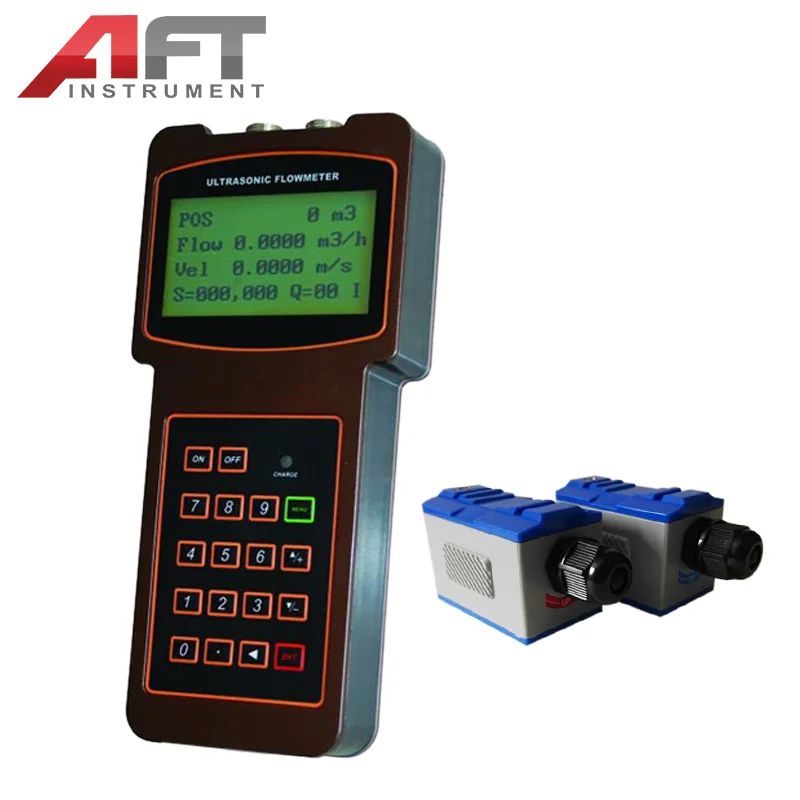China Cheap Industrial Smart 3.6v Battery IP67 Lcd Display Portable Handheld External Ultrasonic Flow Meter