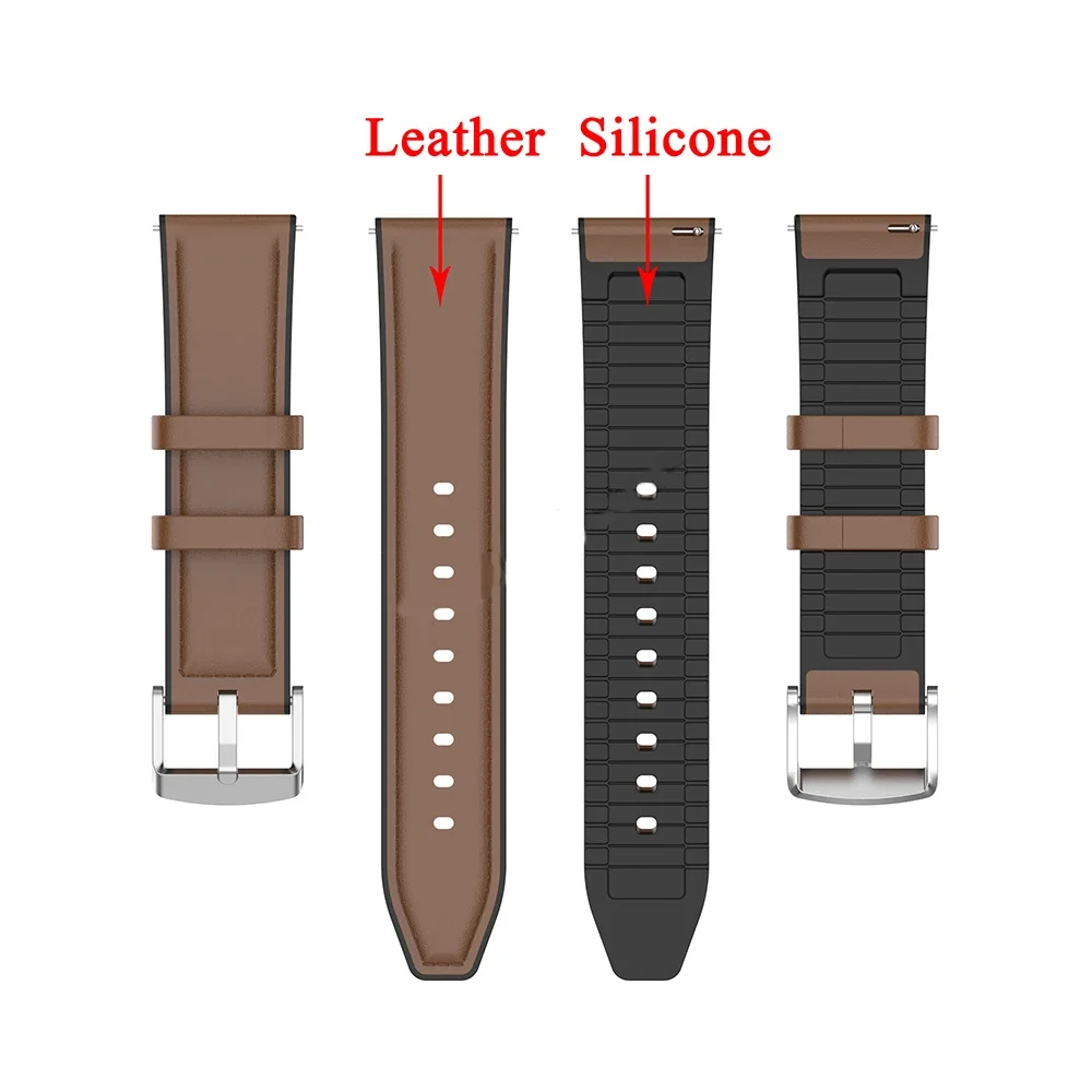 Leather Silicone Wrist Strap For Ticwatch GTH E3/E/2/C2 Smart Watch Band Belts For Ticwatch Pro 3 GPS GTX E2 S2 Wristband Correa