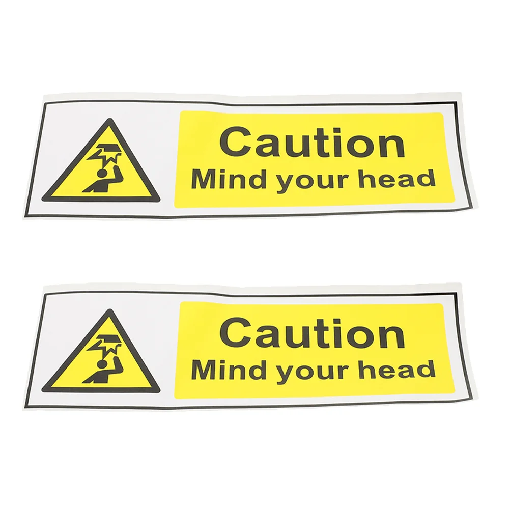 2Pcs Watch Your Head Warning Safety Signs Self Adhesive PVC Caution Stickers for Factory Workshop Machine Use Warning Signs