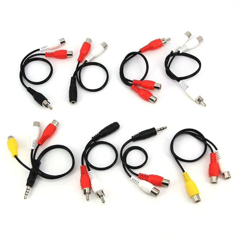 3 Pole 4 Pole 3.5mm Male female stereo to 2 RCA Male Female to Cable 2RCA male female Stereo extend Audio Video Red White cord