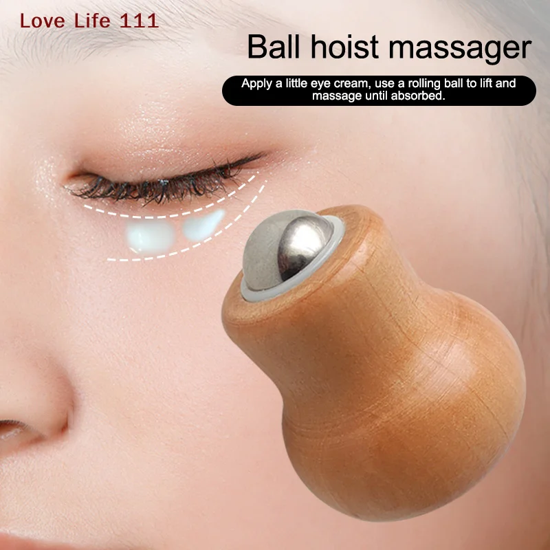 New Wooden Facial Massage Roller Iron Ball Massage Tools Mini Hand-Held Facial Massager Skin Care Tools Easy To Clean And Use