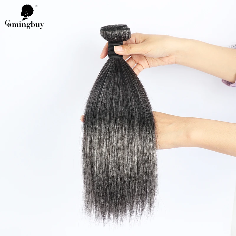 Grey Sliver Human Hair Bundles And Closure Grey Hair Extensions Straight Vietnamese Virgin Saltand Pepper Hair In Bulk Comingbuy