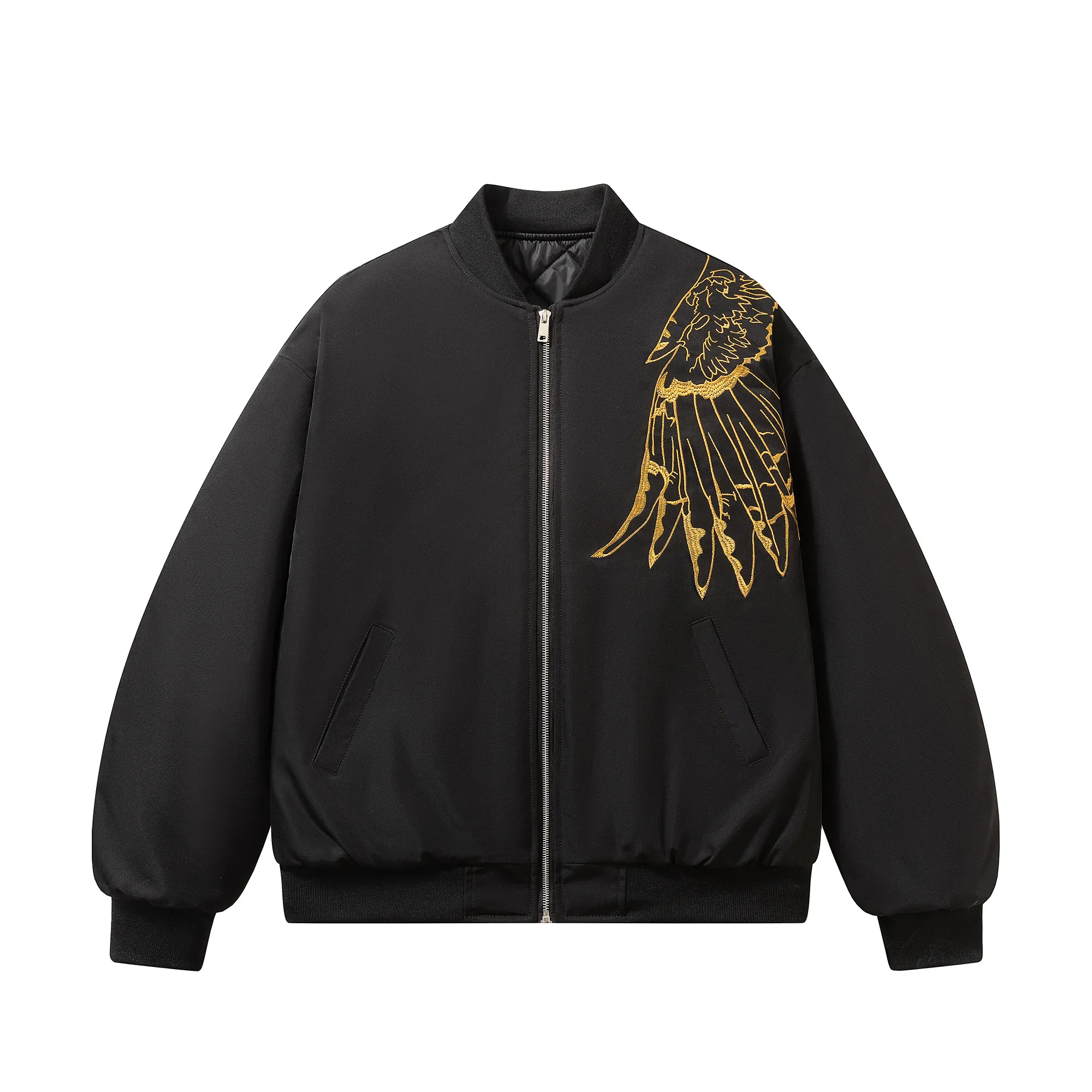 Embroidered Baseball Cotton-Padded Jacket National Fashion High Street Retro Loose Pilot Men and Women Lovers' Jackets Cotton
