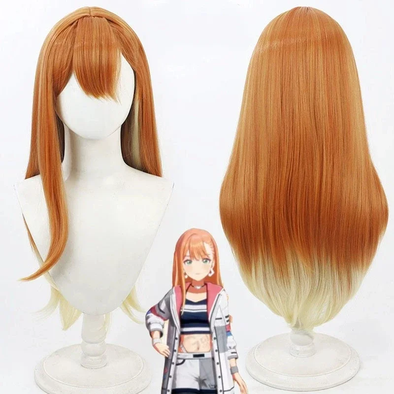 Anime Project Sekai: Colorful Stage Shiun Sumika Cosplay Wig Women Long Orange Blonde Heat Resistant Synthetic Hair Halloween