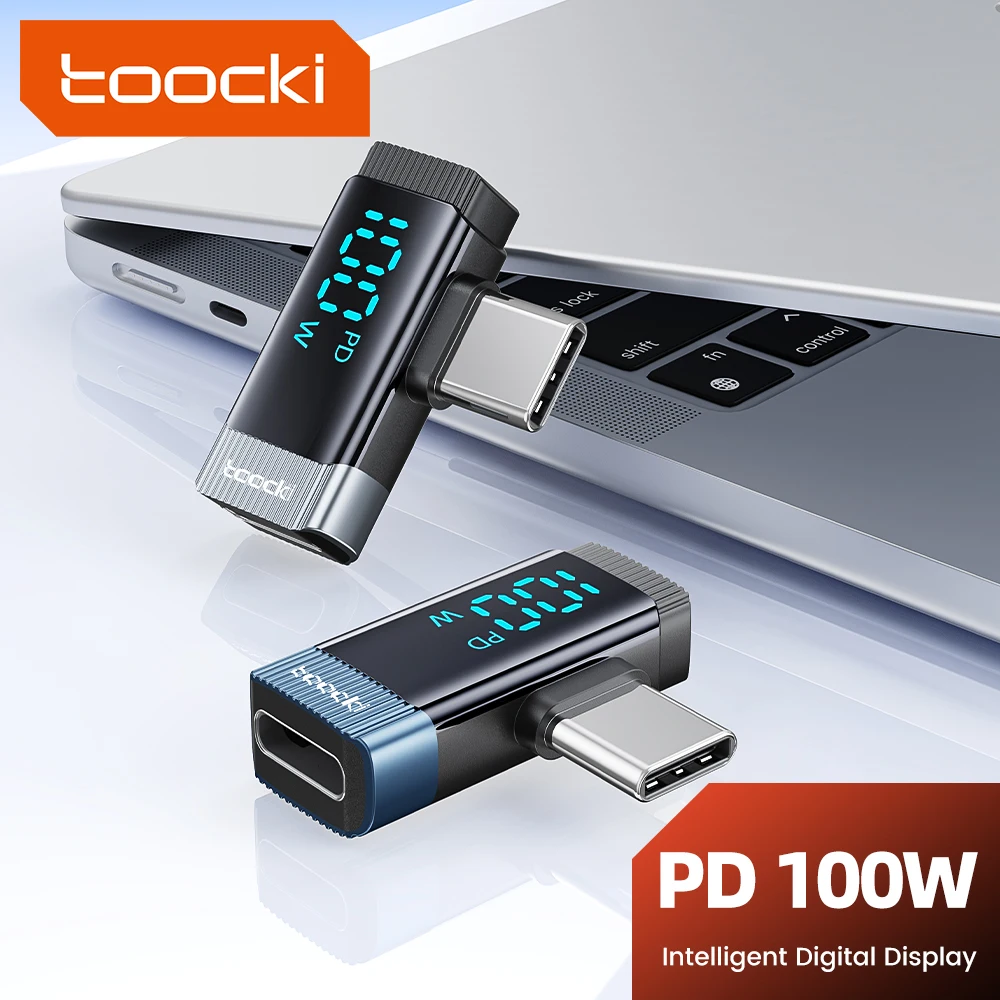 

Toocki PD100W OTG USB C Adapter Elbow Digital Type C Male to ios Female Converter Data Transfer for IPhone16 Tablet Mobile Phone