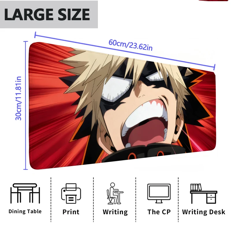 Keyboard Pad Mat Mouse Pad My Hero Academia Anti-slip Mousepads Anime Office Desktop Non-slip Mouse Pads 60x30cm Desk Pad