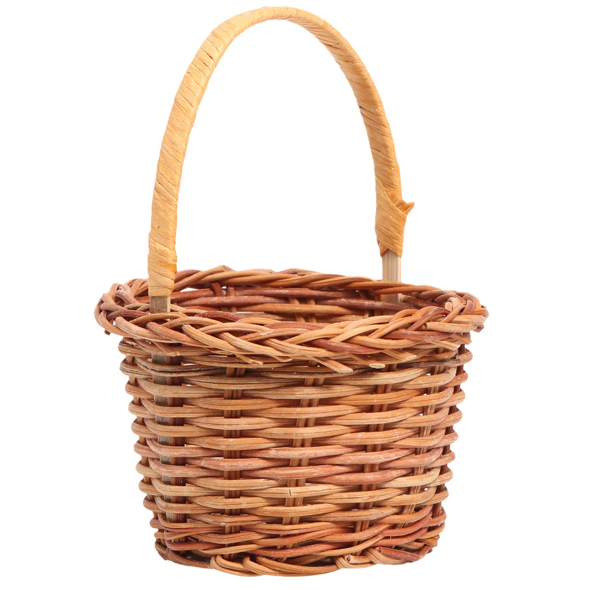 

1Pcs Mini Cute Handwoven Basket Light Brown Eco Friendly Creative Desktop Decoration DIY Photo Prop for Home School