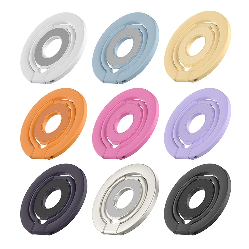 

Double Sided Magnetic Phone Ring Holder Portable Folding Stand Support Bracket for iPhone 16/15/14 Huawei - Cellphone Accessory
