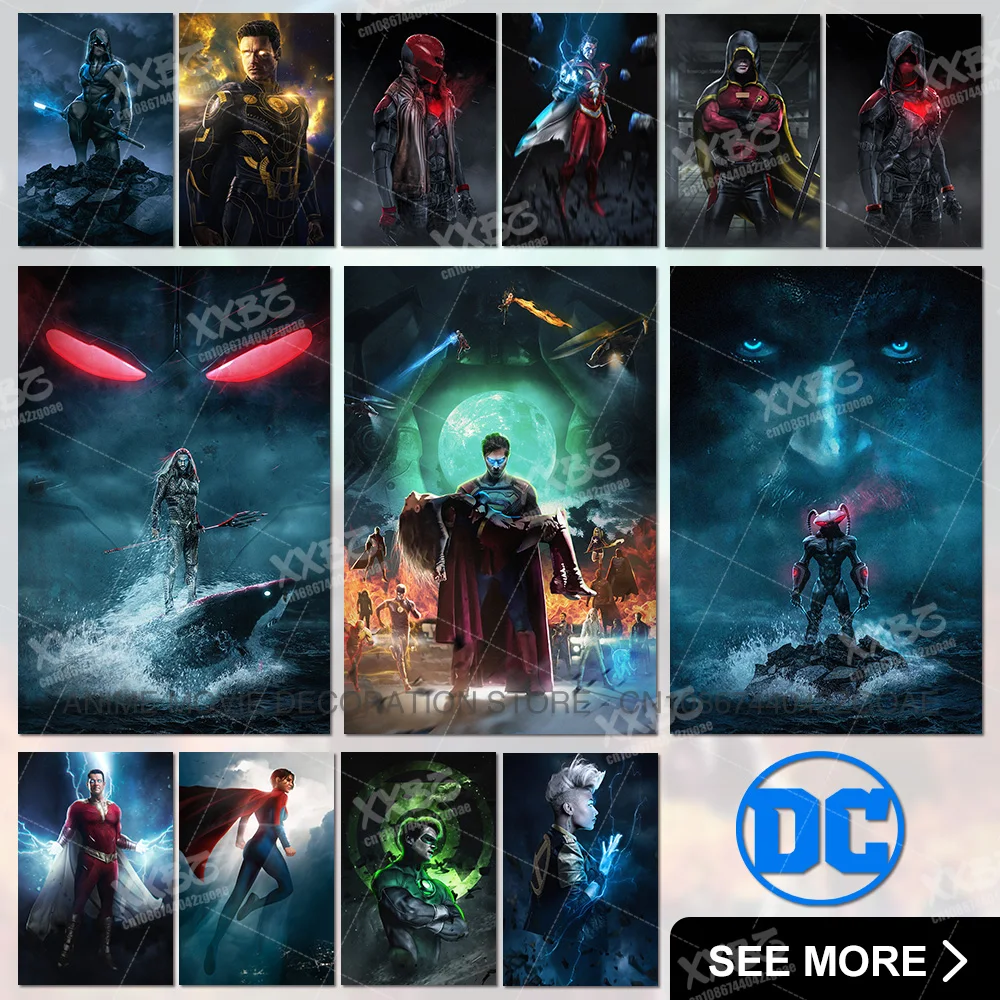 DC Comics Poster druckt Shazam Bilder Superman auf Leinwand Malerei Aquaman Wand kunst die Flash Wohnkultur grüne Laterne kein Rahmen