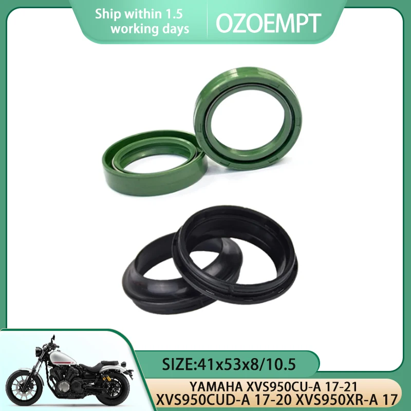 OZOEMPT Motorcycle Front fork oil seal and dust cover KIT Apply to YAMAHA XVS950CU-A 17-21 XVS950CUD-A 17-20 XVS950XR-A 17