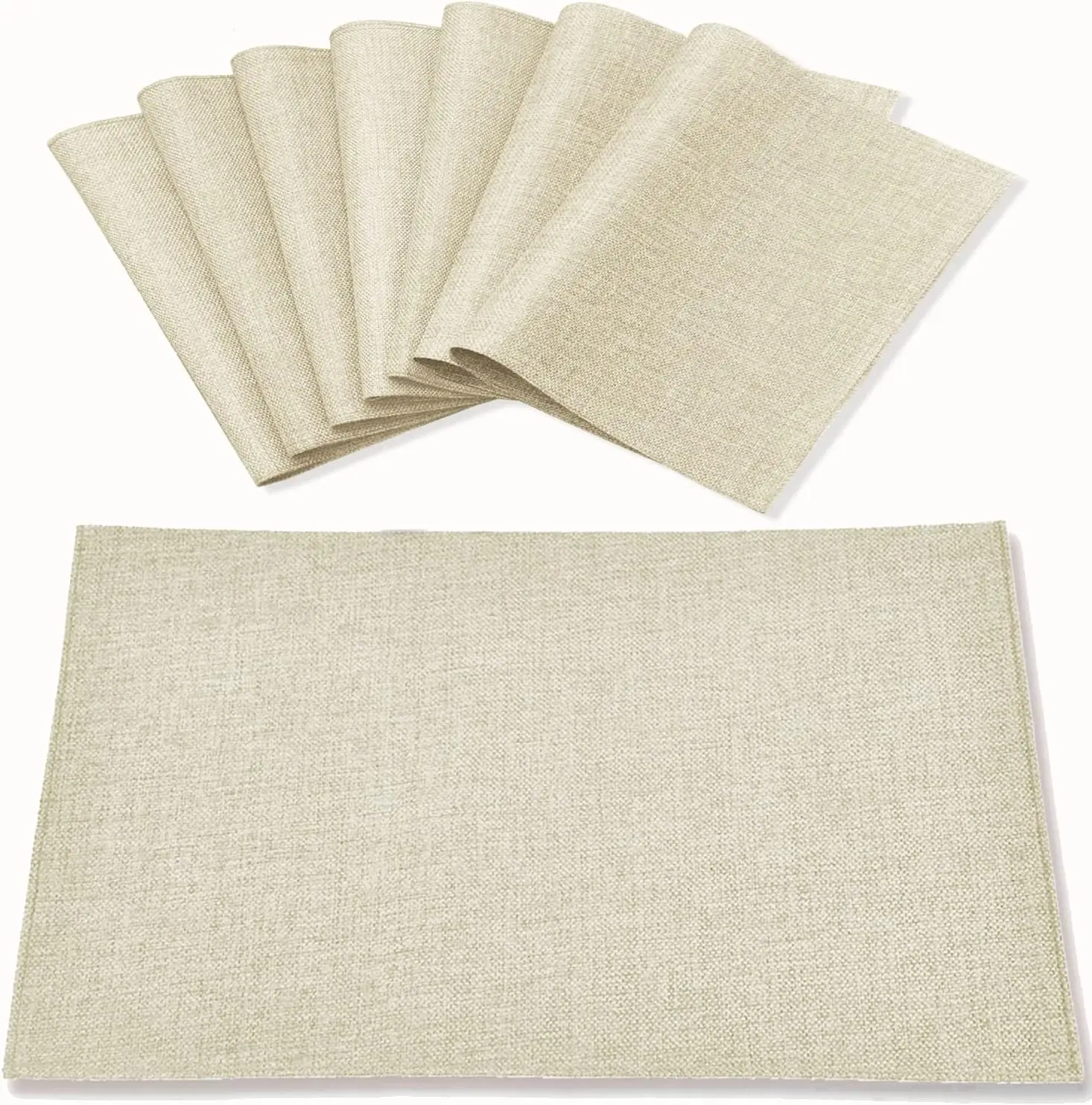 

Type Fabric Placemats Set of 8, Machine Washable, Heat Resistant, Wrinkle Free Thick Polyester Kitchen Place Mats for Dining Tab
