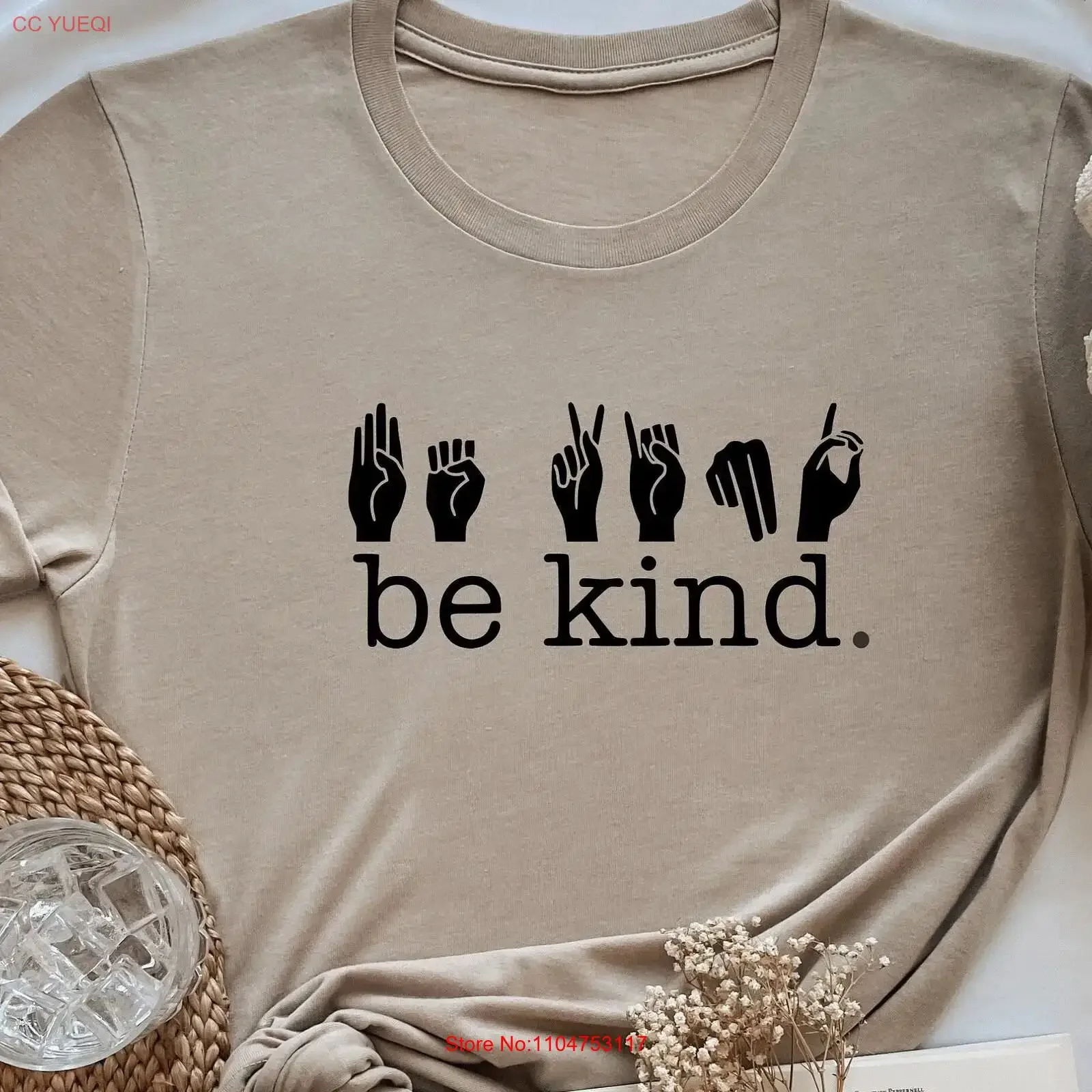 Be Kind Sign Language T shirt ASL Kindness Love vintage Washed designer clothes Casual streetwear Soft Stretched