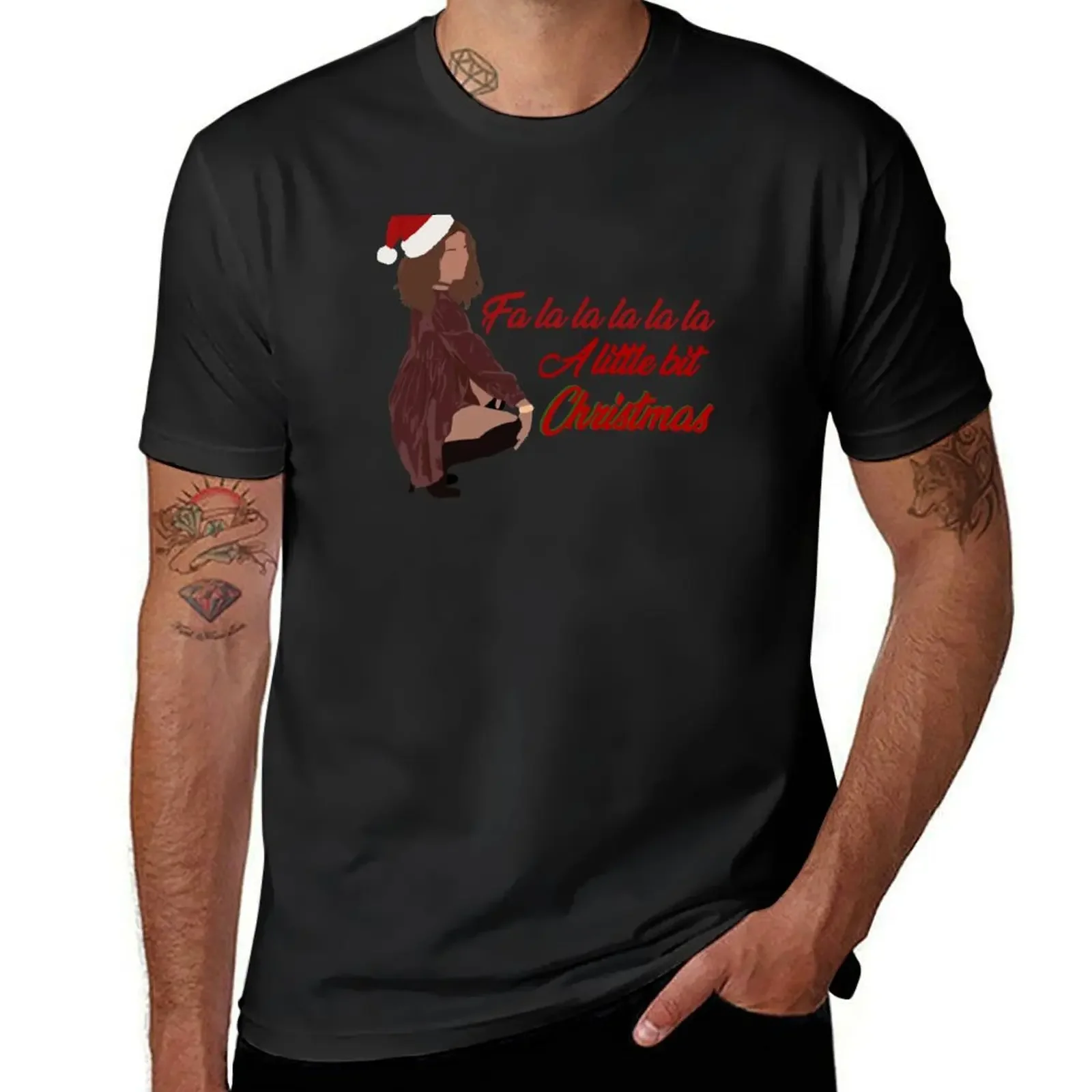 A little bit christmas T-Shirt heavyweights summer tops mens t shirts