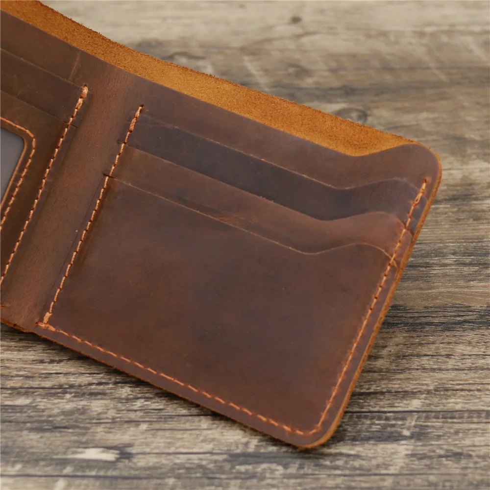 Genuine Leather Men’s Wallet - Retro Slim Card Holder With RFID Protection