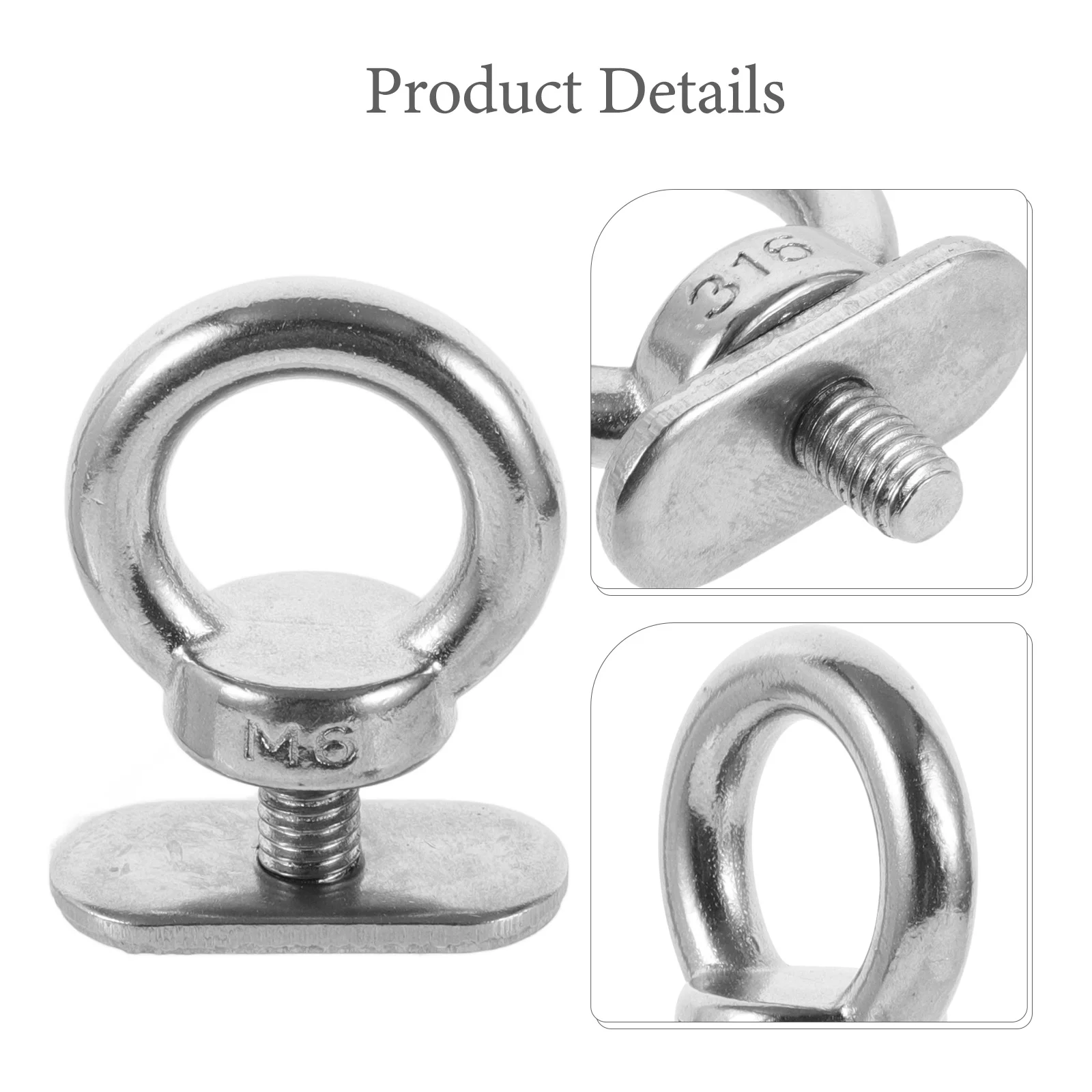 

Stainless Steel Track Mounting Eye Bolts For Rvs Campers Awnings Tents Smooth Sliding Easy Installation Durable Outdoor Use