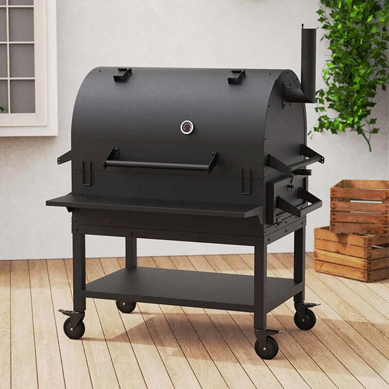 Double commercial smoke oven, American smoke oven, round grill