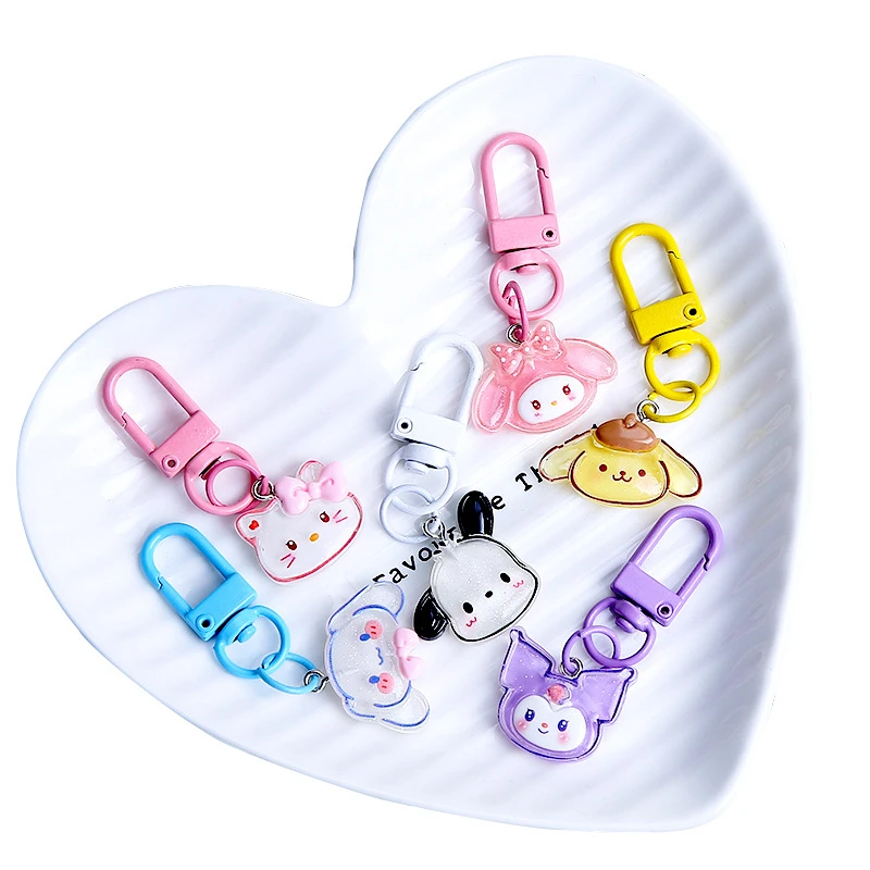 Miniso Sanrio Hello Kitty & Vrienden Sleutelhanger Schattige Kuromi, Cinnamoroll Melodie Pochacco Bedels Voor Tassen Rugzakken Verjaardagscadeau