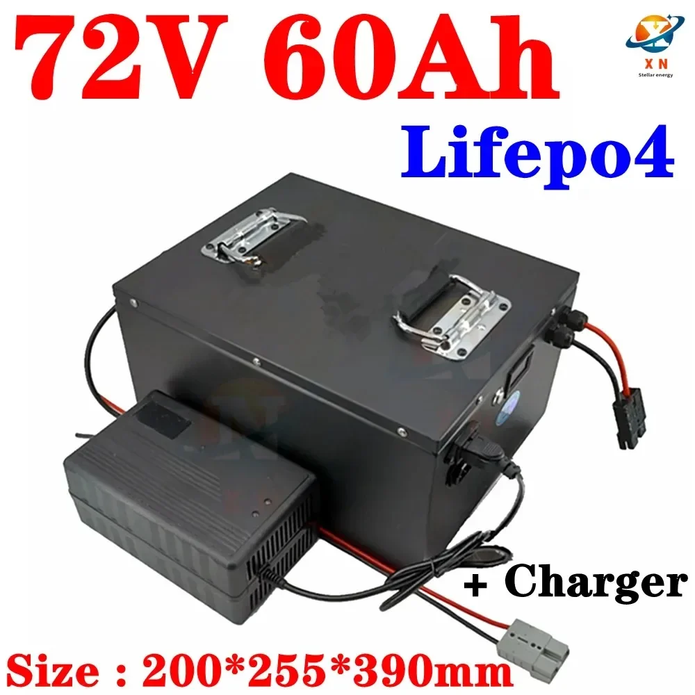 

lithium 72V 60Ah lifepo4 battery BMS 24S for 8000W 3500W bicycle bike scooter Motorbike Motorcycle + 10A charger