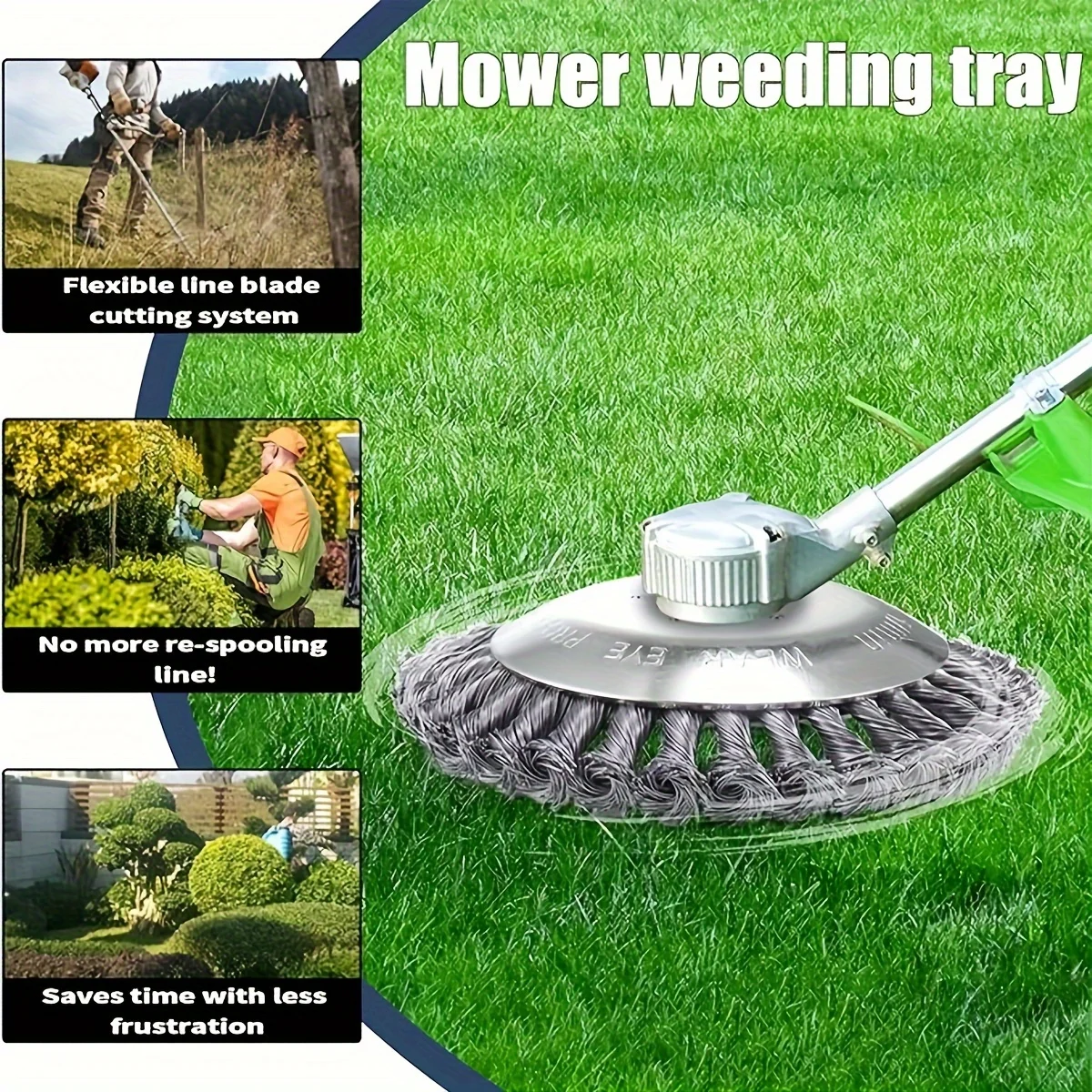 

6-дюймовое небьющееся проводное лезвие триммера, головка поедания сорняков, вращающаяся кусторез из стальной проволоки, триммерная головка, триммерная головка для проволоки