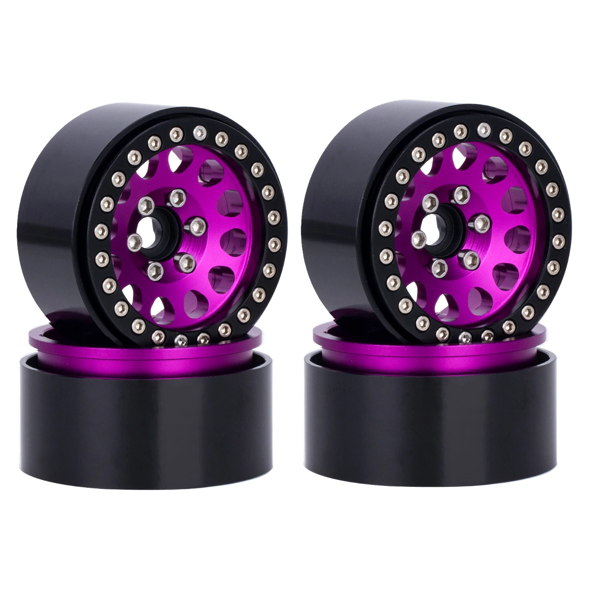 عجلات خرز من الألومنيوم مقاس 1.9 بوصة لزاحف RC 1/10 - متوافقة مع محوري SCX10، Wraith، TRX4، TRX6، D90، Tamiya، Capra (4 قطع) #6