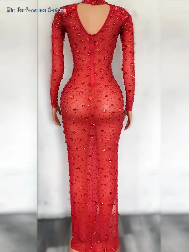 Disfraz de diamantes de imitación para mujer y niña, vestido de baile latino, competición profesional femenina, falda Sexy con flecos rojos y espalda descubierta