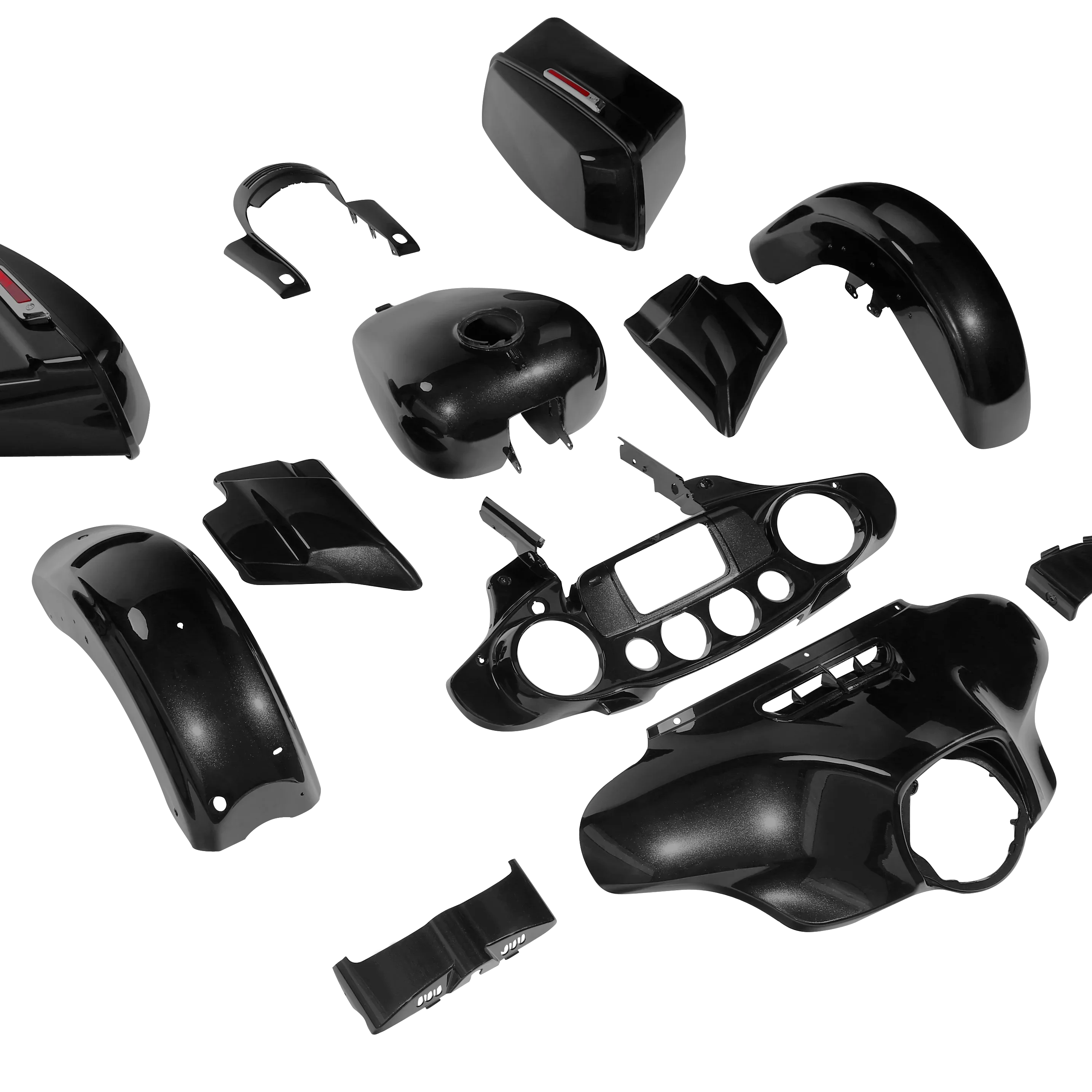 

HR3 90400019 Внутренние внешние обтекатели, комплект кузова, подходит для Harley Street Glide 2018, черный Tempest