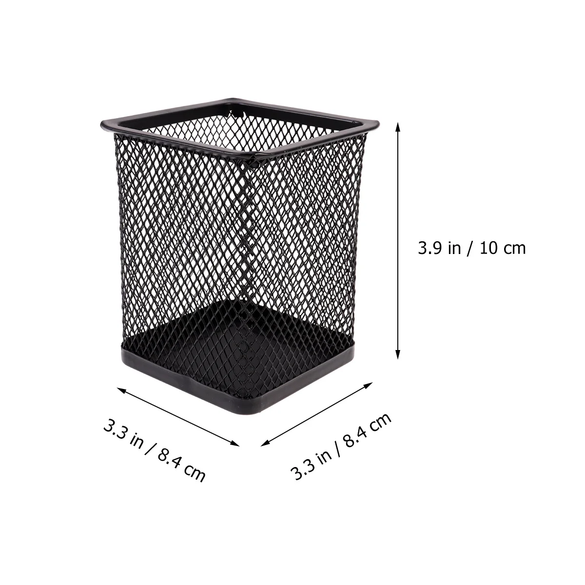 3Pcs Square Metal Pen Holder Hollow Iron Net Container for Home Office School Desk Organization Black Premium Finish