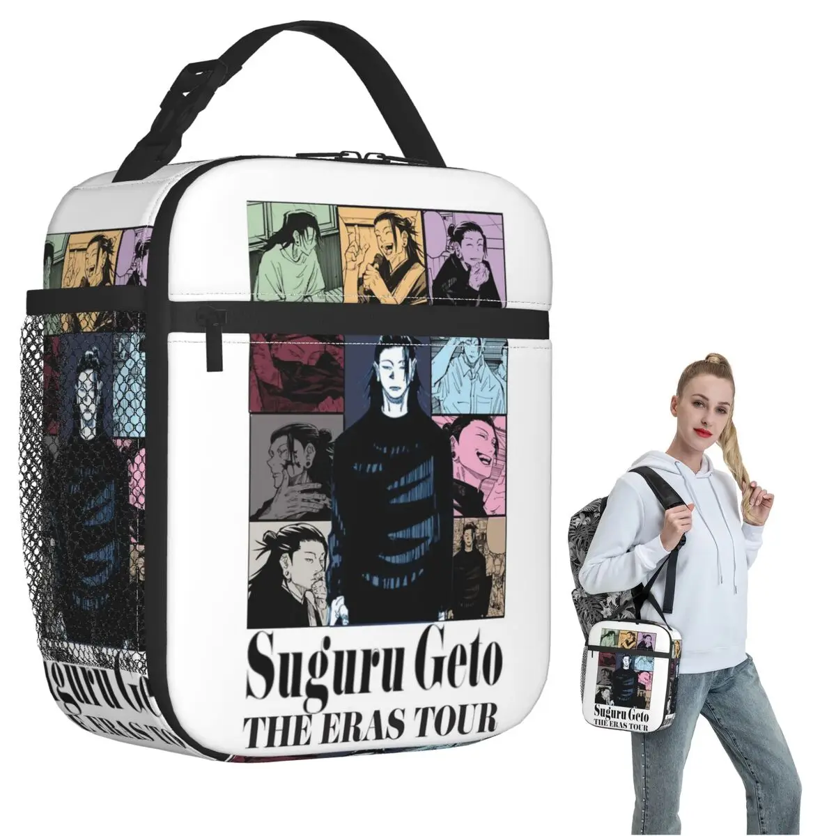 Jujutsu Kaisen Suguru Geto Anime Girl Dinner Insulated Lunch Bag for Women Children Leakproof Food Boxes Thermal Lunch Box Tote