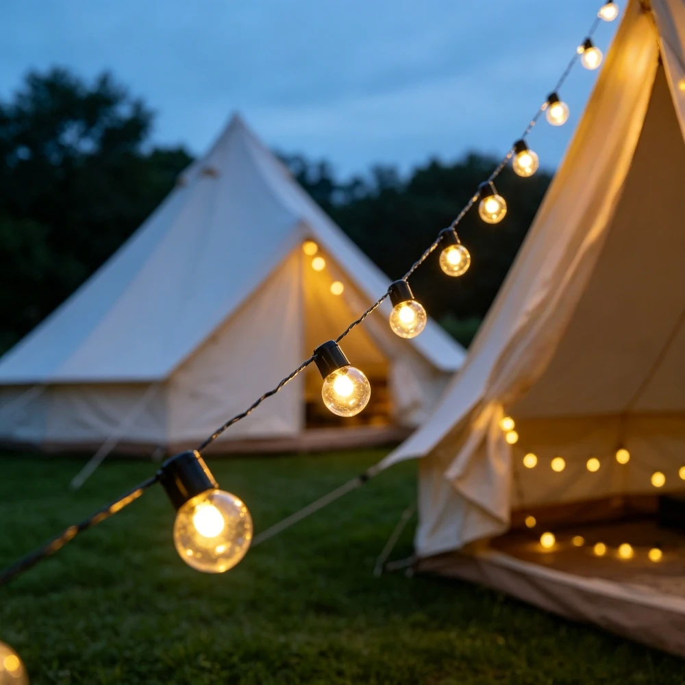 

Vintage G40 Bulb Outdoor String Lights, Warm White LED Waterproof Patio Edison Lights for Camping Backyard Wedding Party Decor