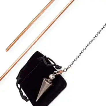 99.9% Copper Telescopic Dowsing Rods And Pendulum Kit For Psychic Divination Water Finding Energy Therapy Detection Tools