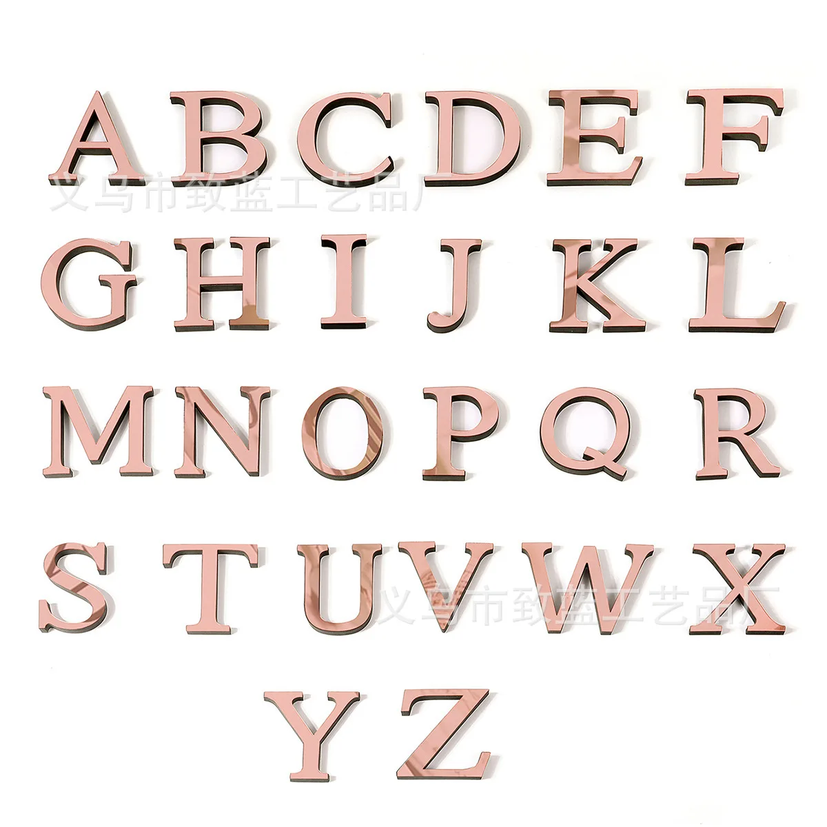 Rose Gold Letters Wall Stickers For Home Decor 10cm Alphabet Decals 26 Letters DIY 3D Mirror Acrylic Wall Art Mural Decorations