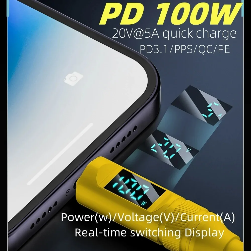 0.2m USB C 100W Digital Display PD Fast Charging Cable USB3.2 Type-C 20Gbps Data 8K Video Sync for Laptop Mobile Phone Tablet image 2