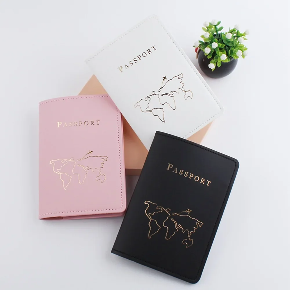 2 Pcs New Short Couple Passport Cover Letter Women Men Travel Wedding Passport Cover Luggage Tag Holder Travel Case Set